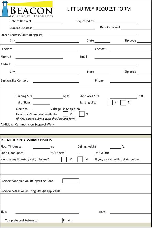 Lift Survey Request Form